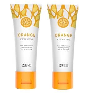 2Pcs Orange Exfoliating Whitening Gel,Natural Orange Peeling Whitening Gel Face Scrub,Deep Cleansing Moisturizing Facial Exfoliator.